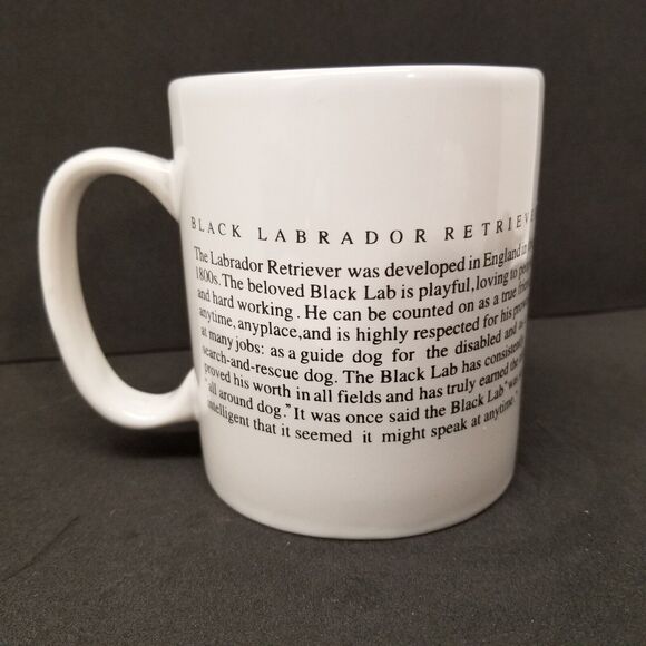Large Ceramic Taskets Black Lab Labrador Retriever Dog Coffee Mug Cup - Picture 2 of 6